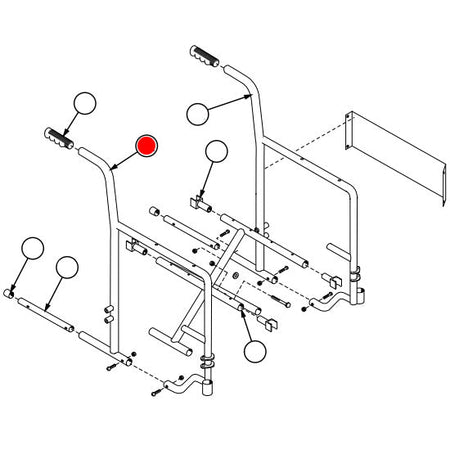 Replacement Side Frame, Fixed Arm, Right Side, for Everest & Jennings Traveler SE Plus , Wheelchair Parts (90763001A)