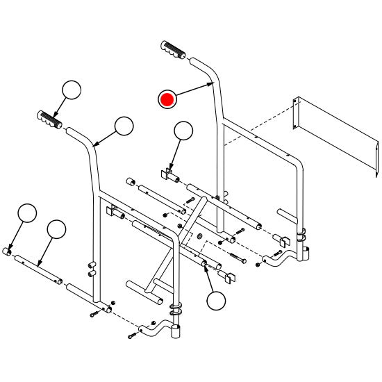 Replacement Side Frame, Fixed Arm, Left Side, for Everest & Jennings Traveler SE , Wheelchair Parts (90763002)