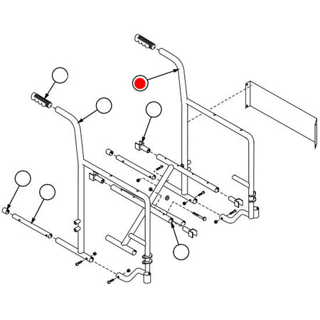 Replacement Side Frame, Fixed Arm, Left Side, for Everest & Jennings Traveler SE , Wheelchair Parts (90763002)