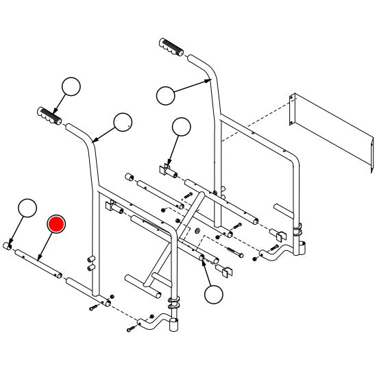 Replacement Bottom Inner Rail Kit, for Everest & Jennings Traveler SE Plus , Wheelchair Parts (90763003A)