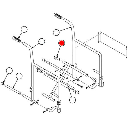 Replacement Seat Rail Guide, Fixed Arm, for Everest & Jennings Traveler SE Plus , Wheelchair Parts (90763004A)