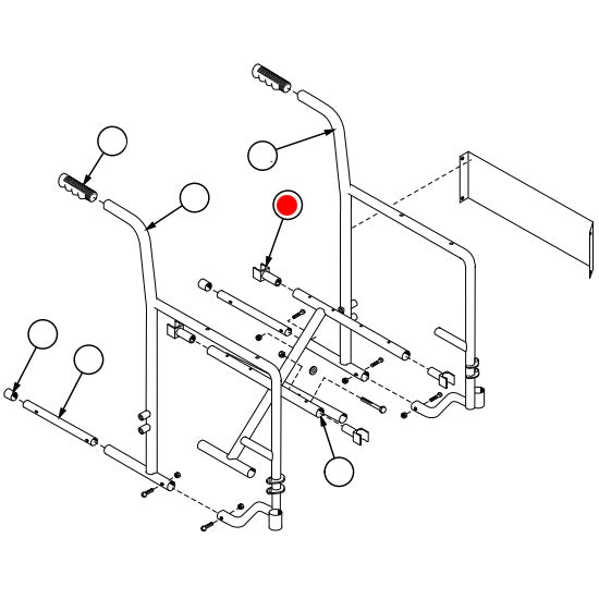 Replacement Seat Rail Guide, Fixed Arm, for Everest & Jennings Traveler SE , Wheelchair Parts (90763004)