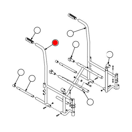 Replacement Side Frame, Detachable Arm, Right Side, for Everest & Jennings Traveler SE Plus , Wheelchair Parts (90763011A)