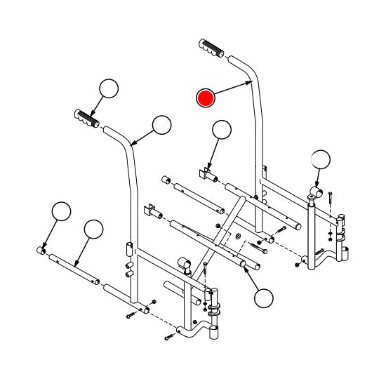 Replacement Side Frame, Detachable Arm, Left Side, for Everest & Jennings Traveler SE Plus , Wheelchair Parts (90763012A)