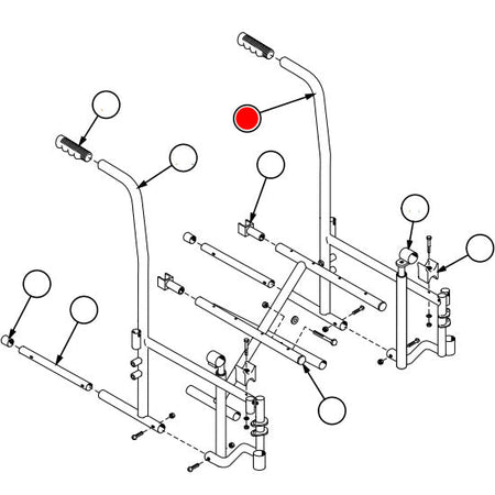 Replacement Side Frame, Detachable Arm, Left Side, for Everest & Jennings Traveler SE , Wheelchair Parts (90763012)