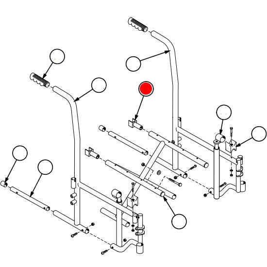 Replacement Seat Rail Guide, Detachable Arm, for Everest & Jennings Traveler SE , Wheelchair Parts (90763015)