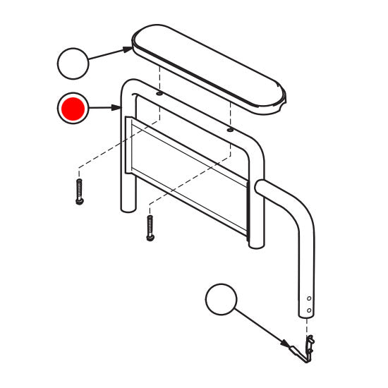 Replacement Arm Detachable Fixed Height, Desk Length, for E&J Advantage , Wheelchair Parts (90763020)