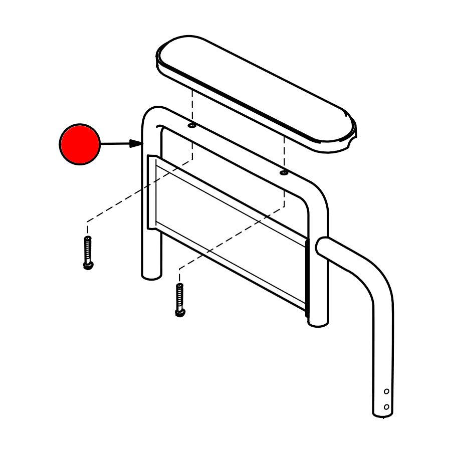 Replacement Wheelchair Arm - Detachable Arm Fixed Height, Desk Length, for Everest & Jennings SE Plus (90763020A), Wheelchair Parts