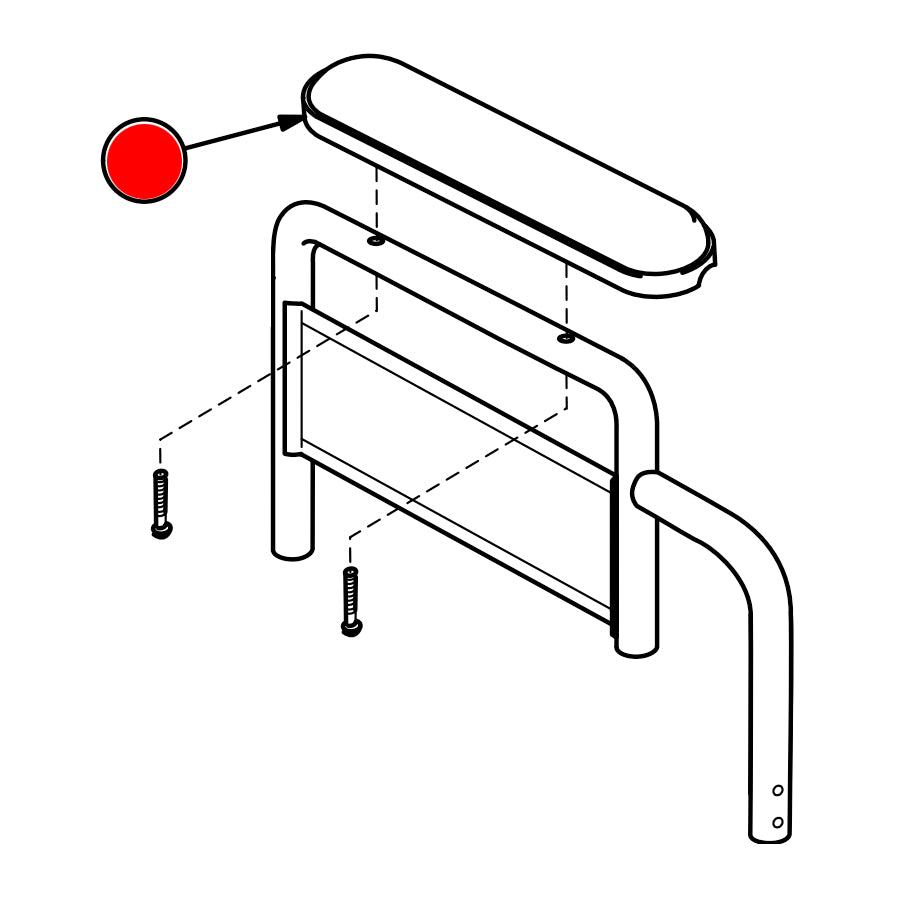 Replacement Arm Pad, Desk Length, for Everest & Jennings Advantage LX (90763022B), Wheelchair Parts