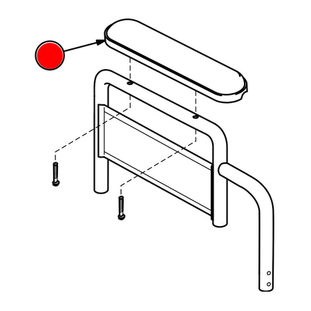 Replacement Arm Pad, Desk Length, for Everest & Jennings Advantage LX (90763022B), Wheelchair Parts