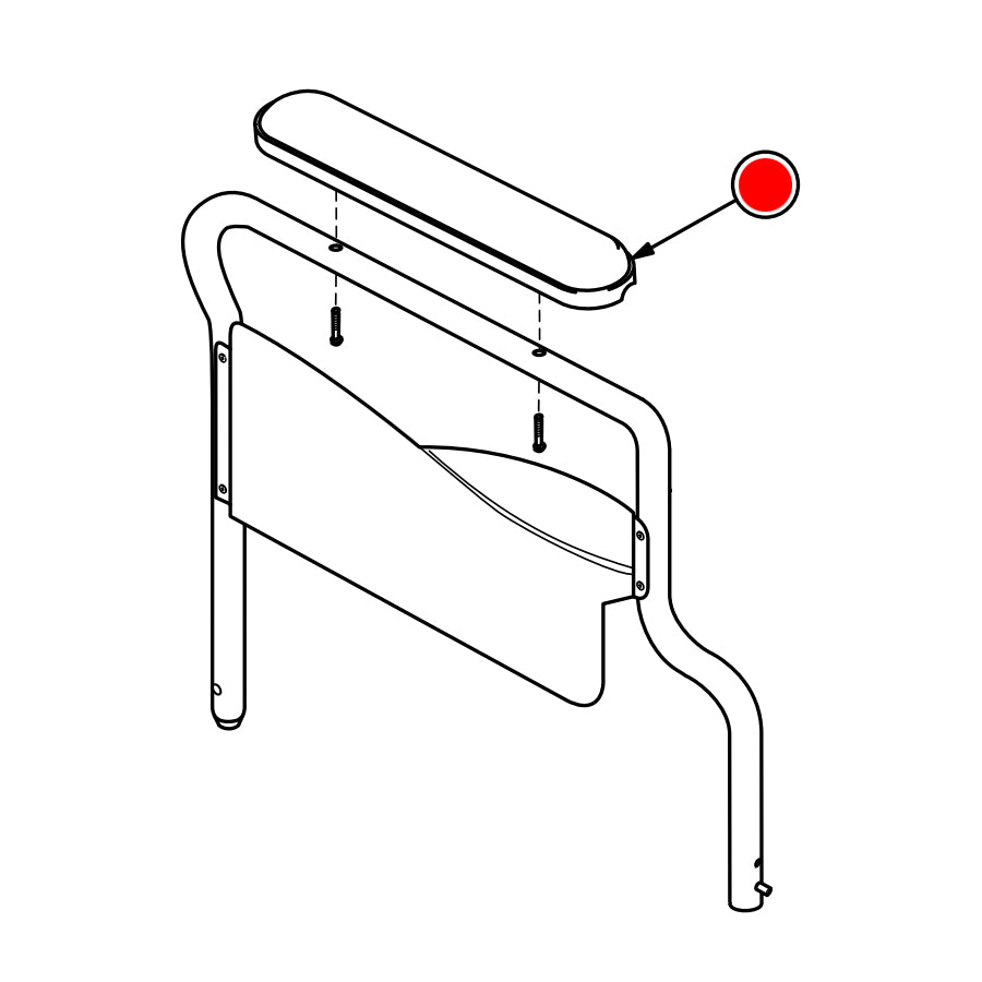 Replacement Arm Pad, Full Length, for Everest & Jennings Traveler L3 Plus and Traveler SE Plus (90763023A), Wheelchair Parts