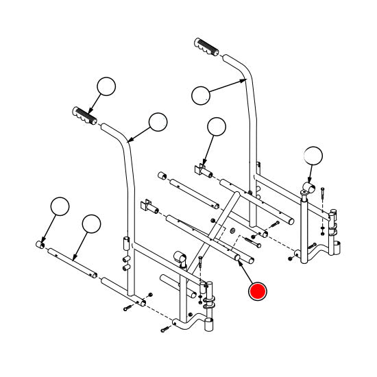 Replacement Crossbrace, for Everest & Jennings Traveler SE Plus 20" with Fixed Arm , Wheelchair Parts (907630C3A)