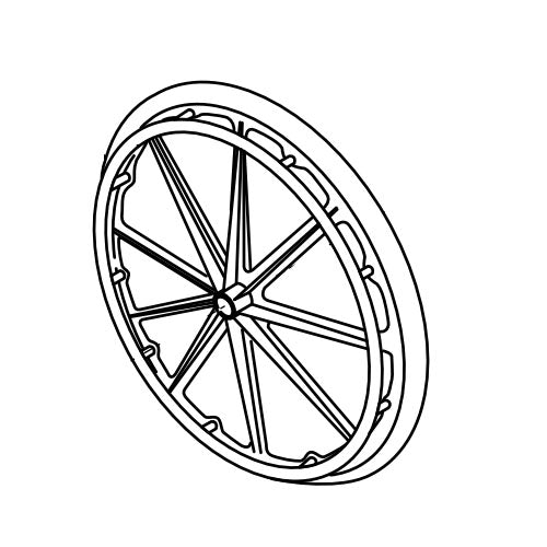 Replacement Rear Wheel w/Handrim 24" x 1", for Everest & Jennings Traveler L4 Wheelchair Parts (90763150)
