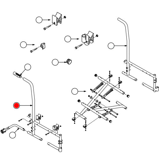 Replacement Sideframe and Backpost, Right Side, for Everest & Jennings Traveler L3 Plus , Wheelchair Parts (90763201A)