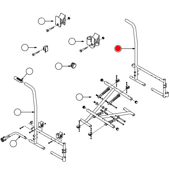 Replacement Sideframe and Backpost, Left Side, for Everest & Jennings Traveler L3 Plus , Wheelchair Parts (90763202A)