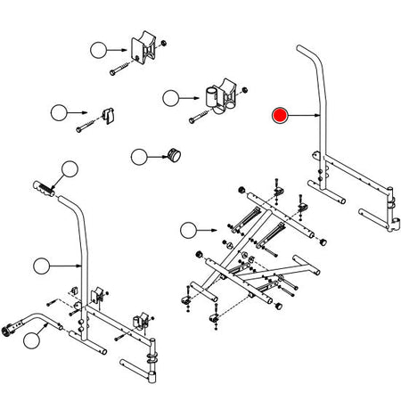 Replacement Sideframe and Backpost, Left Side, for Everest & Jennings Traveler L3 Plus , Wheelchair Parts (90763202A)