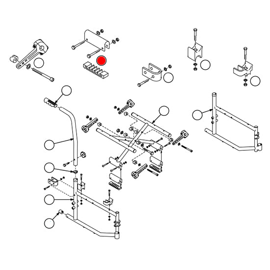 Replacement Crossbrace Saddle Bushing and Gasket, for Everest & Jennings Traveler L4,  Wheelchair Parts (907632D3)