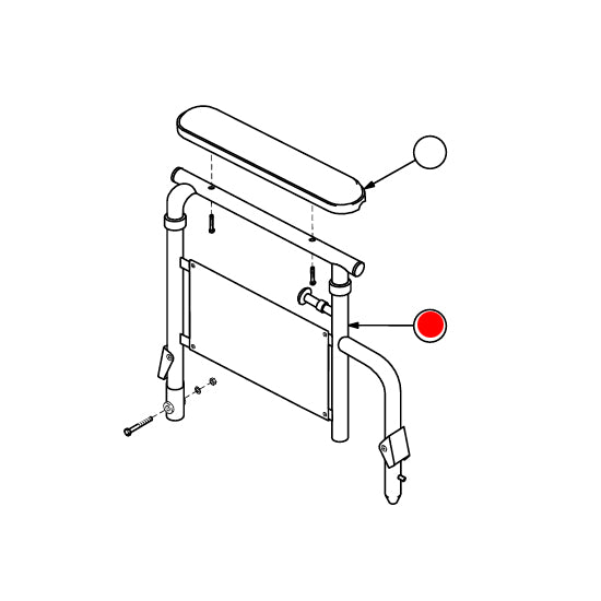 Replacement Complete Arm Assembly Flip-Back Adjustable Height Desk Arm, for Everest & Jennings Traveler L3 Plus , Wheelchair Parts (90763227)