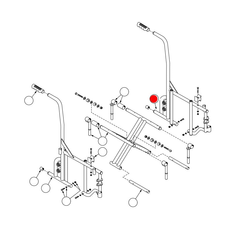 Replacement Sideframe, Left Side, for Everest & Jennings Traveler HD , Wheelchair Parts (90763402)