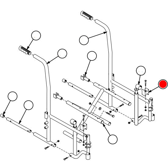 Replacement Seat Rail, Detachable Arm, for Everest & Jennings Traveler SE , Wheelchair Parts (90763403)