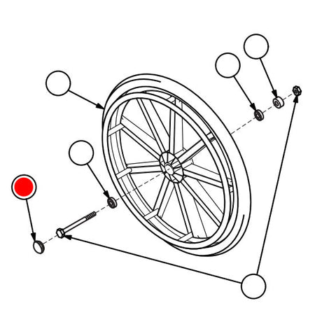 Replacement Hub Cap, for Everest & Jennings Traveler HD , Wheelchair Parts (90763451)