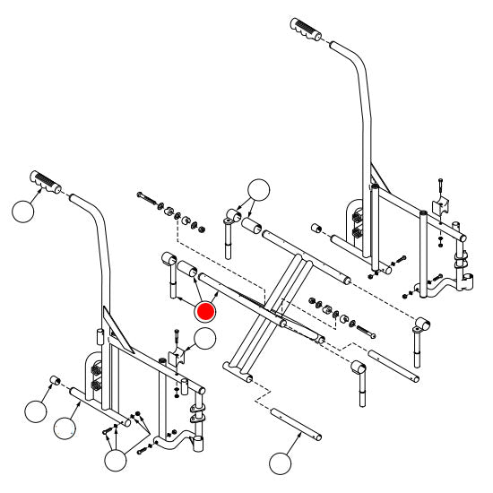 Replacement Crossbar 20", for Everest & Jennings Traveler HD , Wheelchair Parts (907634C1)