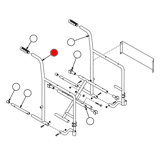 Replacement Sideframe, Right, for E&J Advantage with Detachable Arm , Wheelchair Parts (90763501B)