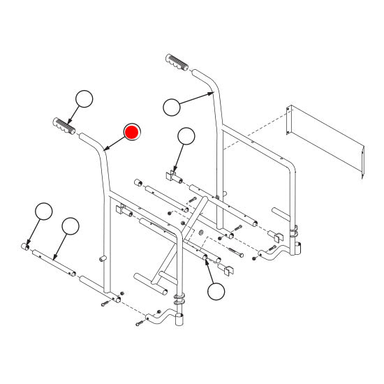 Replacement Sideframe, Right, for E&J Advantage with Fixed Arm , Wheelchair Parts (90763501)