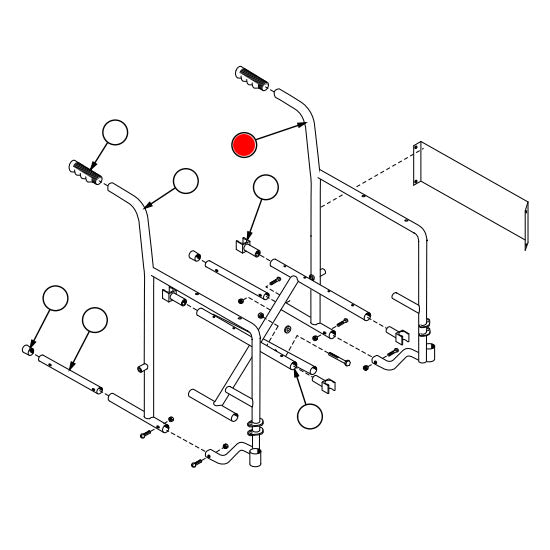 Replacement Sideframe, Left, for E&J Advantage with Detachable Arm , Wheelchair Parts (90763502B)