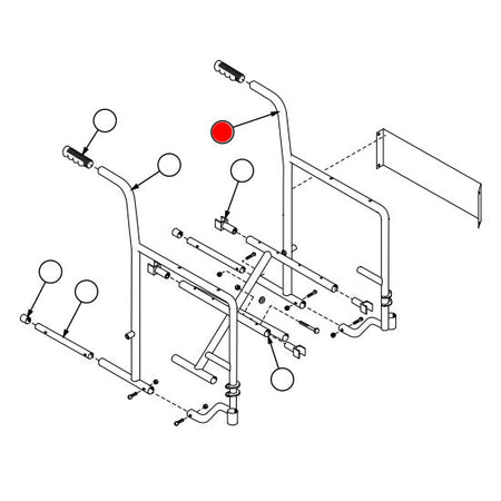 Replacement Sideframe, Left, for E&J Advantage with Detachable Arm , Wheelchair Parts (90763502B)