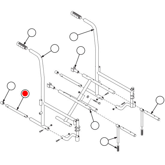 Replacement Bottom Inner Rail Kit, for E&J Advantage with Detachable Arm , Wheelchair Parts (90763503)