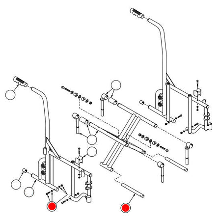 Replacement Bottom Inner Rail Kit, for Everest & Jennings Traveler HD , Wheelchair Parts (90763503)