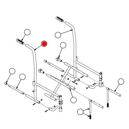 Replacement Sideframe, Right, for E&J Advantage with Detachable Arm , Wheelchair Parts (90763511B)