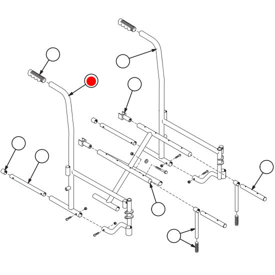 Replacement Sideframe, Right, for E&J Advantage with Detachable Arm , Wheelchair Parts (90763511)