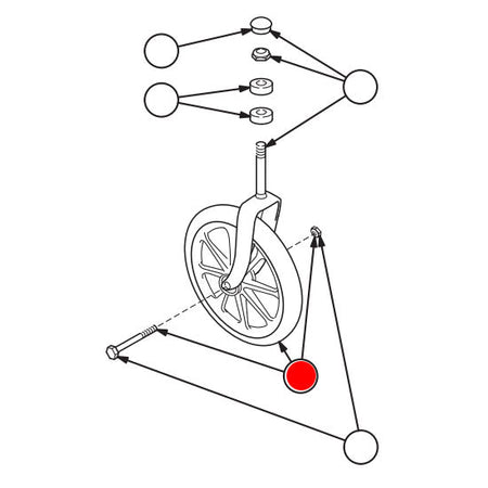 Replacement Caster Wheel, for E&J Advantage , Wheelchair Parts (90763541)