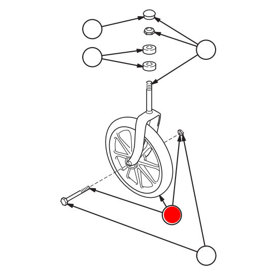 Replacement Caster Wheel, for E&J Advantage , Wheelchair Parts (90763541)