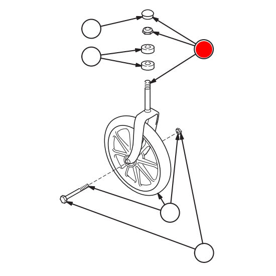 Replacement Caster Fork, for E&J Advantage , Wheelchair Parts (90763542)