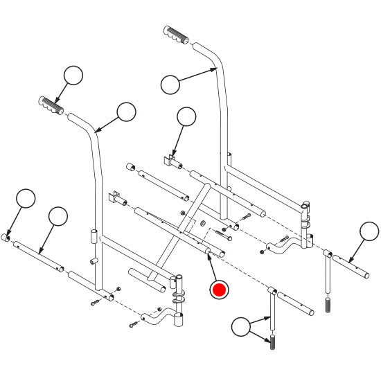 Replacement Crossbrace, for E&J Advantage 16" with Detachable Arm , Wheelchair Parts (907635C1)