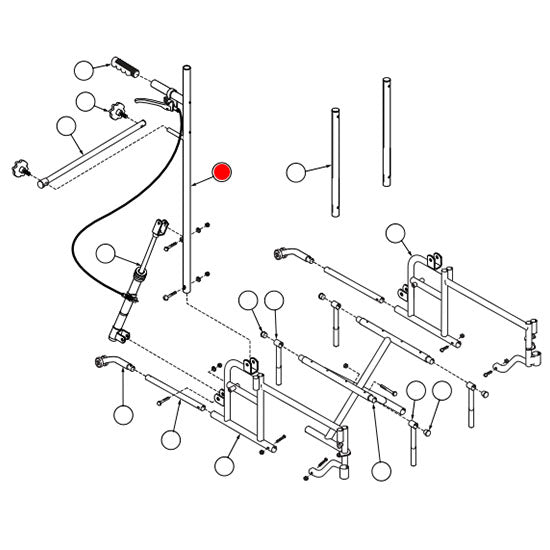 Replacement Backpost, Cable and Trigger, for Everest & Jennings Advantage Recliner , Wheelchair Parts (90763710)