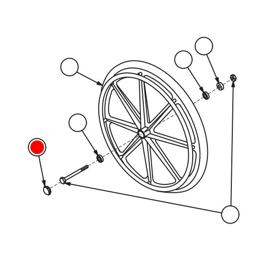 Replacement Hub Cap, for Everest & Jennings Vista IC , Wheelchair Parts (9B045035)