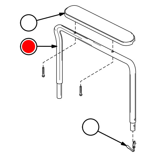 Replacement Arm Kit, 14-1/2" and 17-1/2" Back Height, for the Everest & Jennings Rehab Shower Commode (9P835215J)