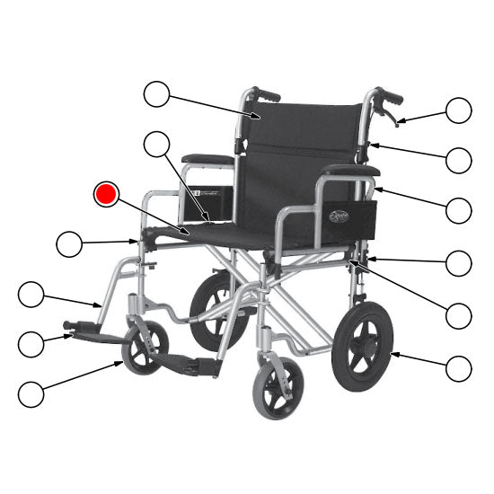 Replacement Seat Upholstery 24" Width, for Everest & Jennings Bariatric Transport Chair (EJ777-3SEAT)