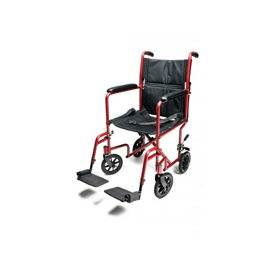 Everest & Jennings Lightweight Aluminum Transport Chair, 17", Red (EJ781-1)