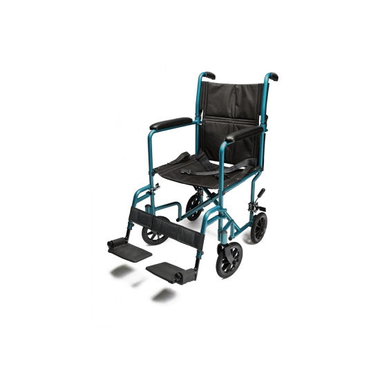 Everest & Jennings Lightweight Aluminum Transport Chair, 19", Aqua (EJ793-1)