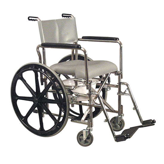 Everest & Jennings Rehab Shower Commode Hi-Back w/ 24" Rear Wheel  Wheelchair. Wheelchair for the shower.. Wheelchair for the shower.