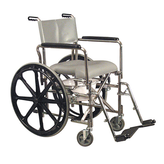 Everest & Jennings Rehab Shower Commode Hi-Back w/ 24" Rear Wheel  Wheelchair