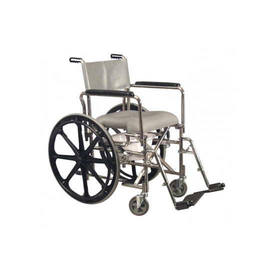 Everest & Jennings Rehab Shower Commode Low-Back w/ 24" Rear Wheel (12022010). Wheelchair for the shower.