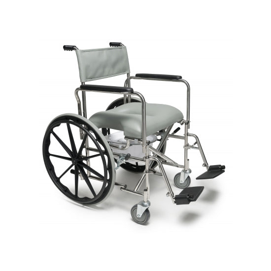 Everest & Jennings Rehab Shower Commode 19" Hi-Back Wide w/ 24" Rear Wheel Wheelchair (12023110). Wheelchair for the shower.