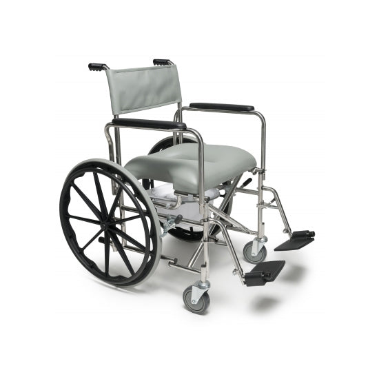 Everest & Jennings Rehab Shower Commode 19" Hi-Back Wide w/ 24" Rear Wheel Wheelchair (12023110)