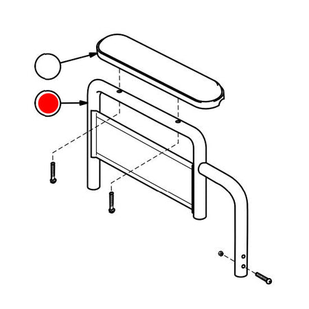 Replacement Arm, Detachable Desk Length, Fixed Height, for E&J Traveler HTC , Wheelchair Parts (90763620)